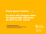 D’une guerre l’autre - La place des langues dans les préparatifs militaires, du XIXe au XXe siècle