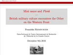 Mint sauce and Plonk – British military culture encounters the Other on the Western Front